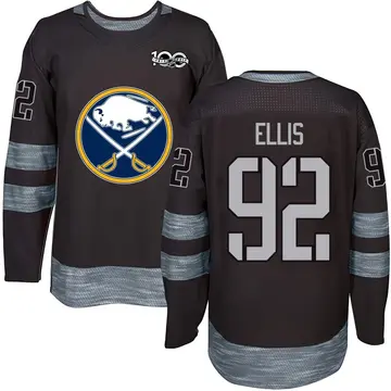 Men's Colten Ellis Buffalo Sabres ＃92 Authentic Black 1917-2017 100th Anniversary Jersey
