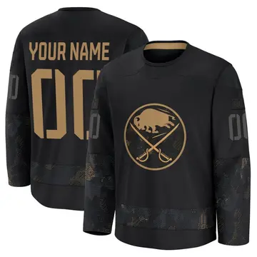 Men's Custom Buffalo Sabres ＃00 Premium Black 2024 Military Appreciation Practice Jersey