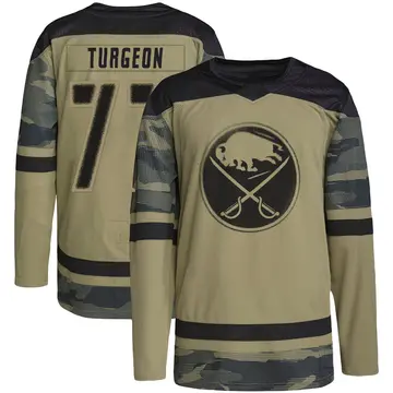 Men's Pierre Turgeon Buffalo Sabres ＃77 Authentic Camo Military Appreciation Practice Jersey