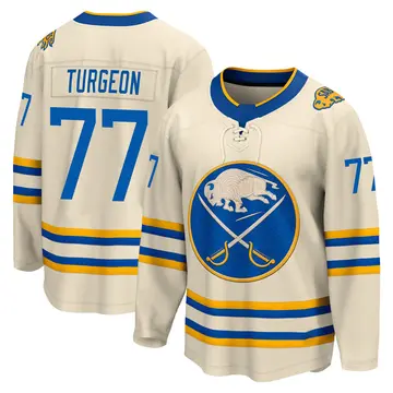 Men's Pierre Turgeon Buffalo Sabres ＃77 Breakaway Cream 2022 Heritage Classic Jersey