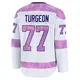 Men's Pierre Turgeon Buffalo Sabres ＃77 Premium White 2024 Hockey Fights Cancer Practice Jersey