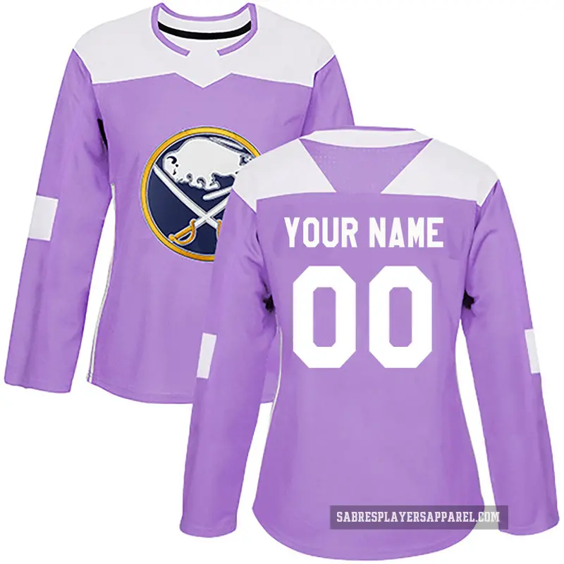Women's Custom Buffalo Sabres ＃00 Authentic Purple Fights Cancer Practice Jersey