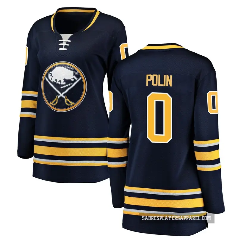 Women's Jason Polin Buffalo Sabres ＃0 Breakaway Navy Blue Home Jersey