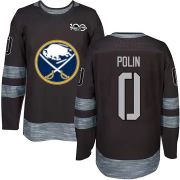 Youth Jason Polin Buffalo Sabres ＃0 Authentic Black 1917-2017 100th Anniversary Jersey