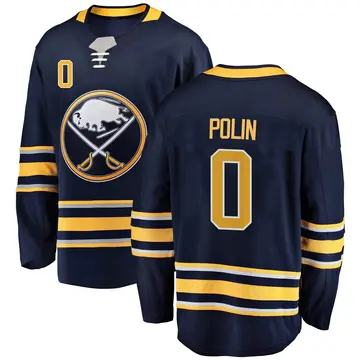 Youth Jason Polin Buffalo Sabres ＃0 Breakaway Navy Blue Home Jersey